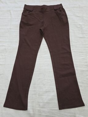 NWT Willit Women’s Stretch Yoga Dress Pants Brown Flare Bootcut Work Slacks - XL